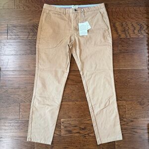 Perk Pants Mens 38x32 Feel Good Chinos Slim Fit Stretch Flat Front NWT Tan